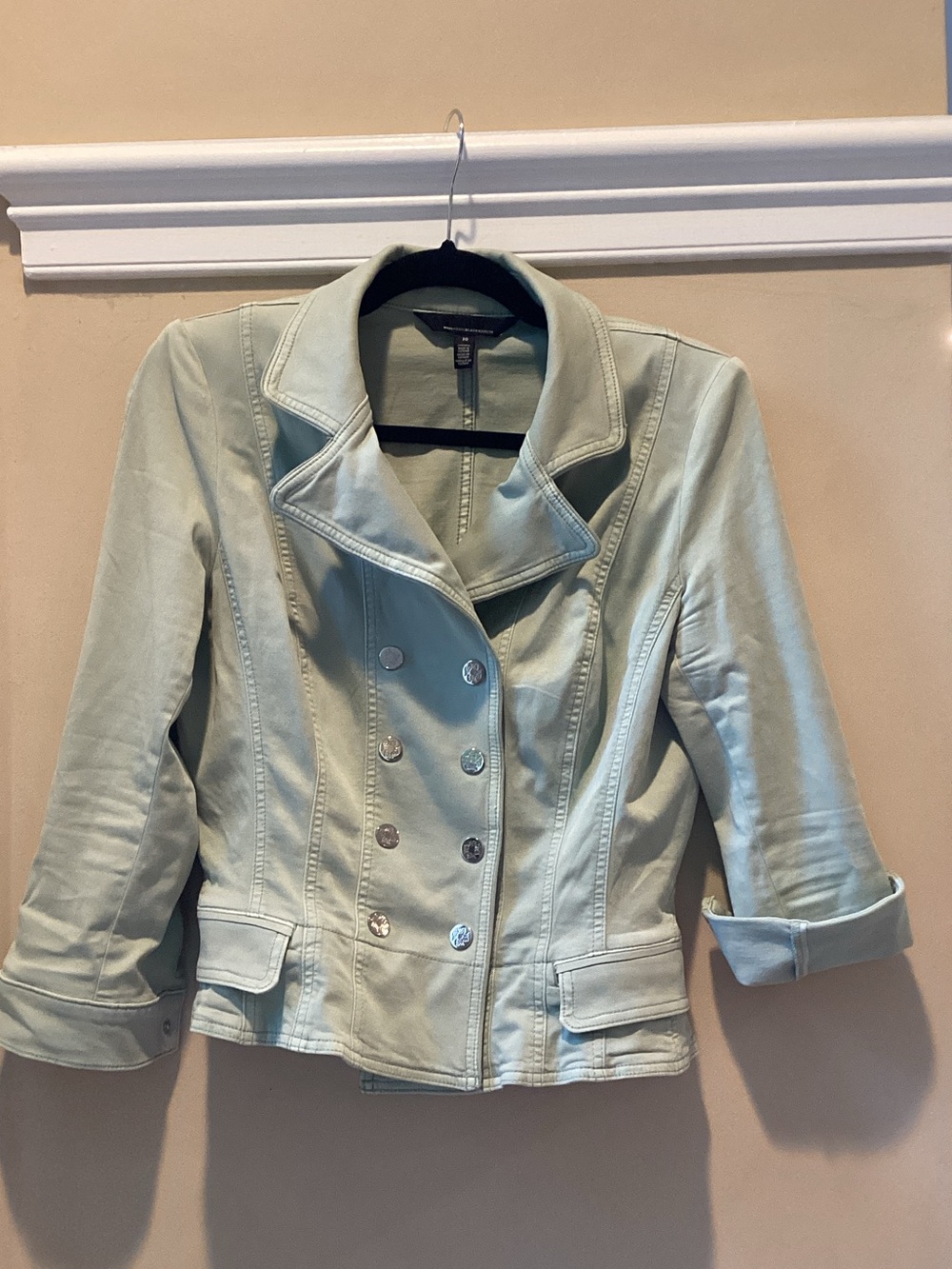 White House Black Market Double-Breasted Mint Blazer